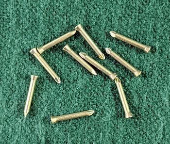 25452 - .040 x 5/16 brass nails- 10 pack - Screws-Bolts&Swivels