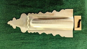 10860LH - Isaac Haines 1772 Early Lancaster Domed Lid Patchbox Brass - Patchboxes