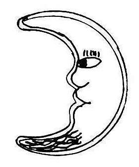 12070 - Extra large moon cheek inlay brass  - Inlays