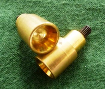 32046 - .45 Cal brass bullet starter tip 10-32 threads  - Rods-Tips-Jags&Starters