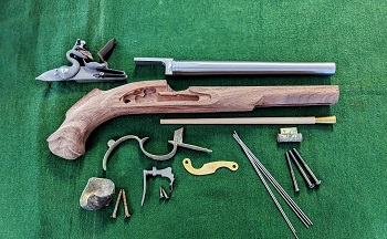 ELD-KIT-WB - Eliott Light Dragoon Pistol Kit Walnut/Brass - EuropeanPistolKits